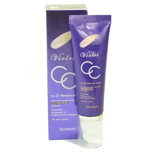 DEOPROCE VIOLET CC CREAM #13 Антивозрастной СС крем с экстрактом черники и коллагеном